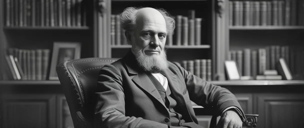 Arthur Schopenhauer walking through the countryside of Hamburg, Holy Roman Empire, reflecting a philosophical thinker and critical of social norms spirit.