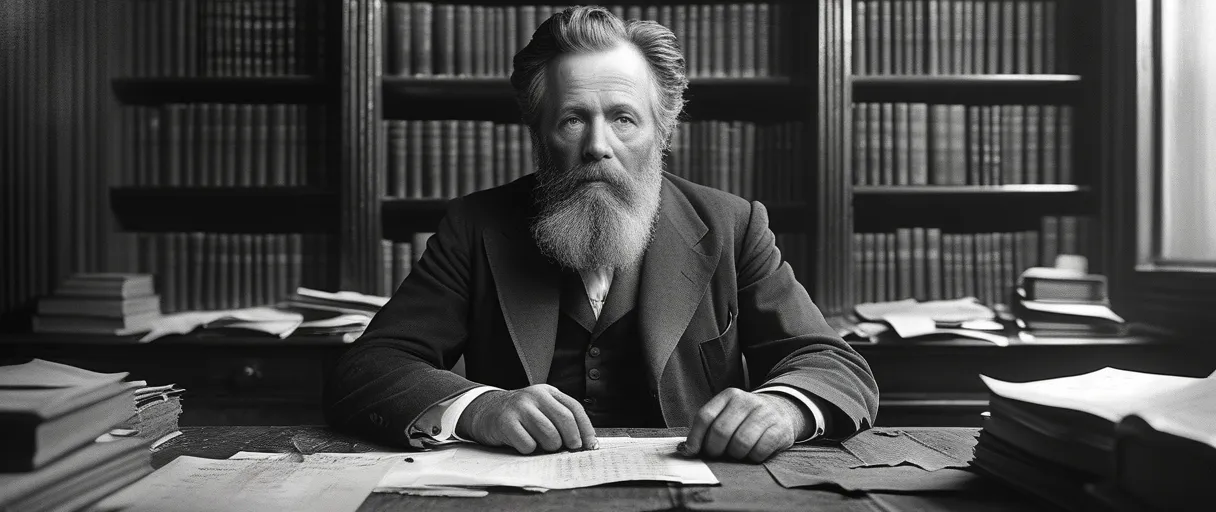 Herman Melville walking through the countryside of Pittsfield, Massachusetts, USA, reflecting a philosophical thinker and critical of class structures spirit.